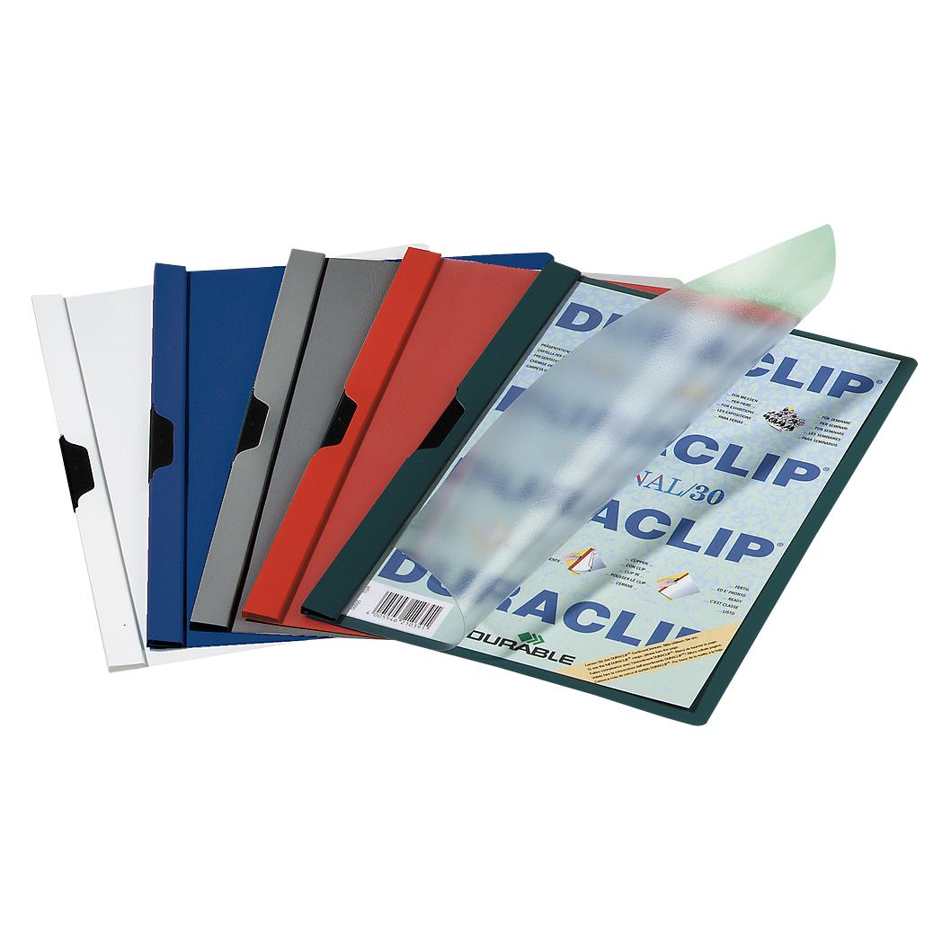 Durable Klemmmappe DURACLIP, DIN A4, Kunststoff, mit Clip (A4, 25x) (220000)