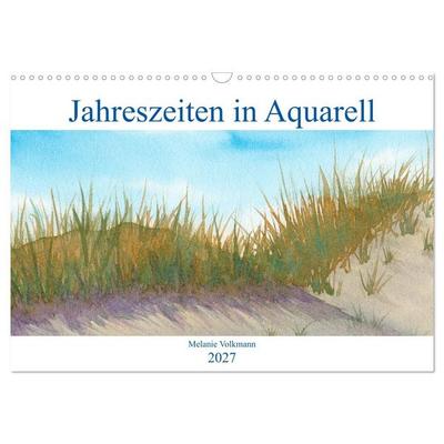 Jahreszeiten in Aquarell (Wandkalender 2027 DIN A3 quer), CALVENDO Monatskalender