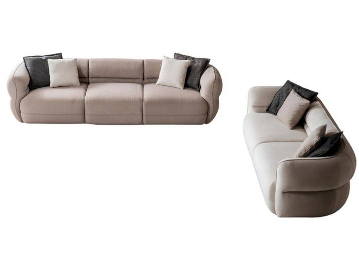 Xlmoebel Polstergarnitur XLMOEBEL Sofakombination in elegantem Beige mit Kissen, (Sofakombination, 2-tlg., 5-Sitzer), Made in Europa