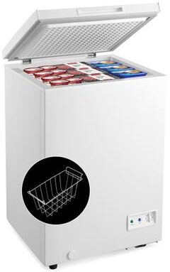 Costway 3.5/5 Cu.ft Compact Chest Freezer with Removable Storage Basket-3.5 Cubic