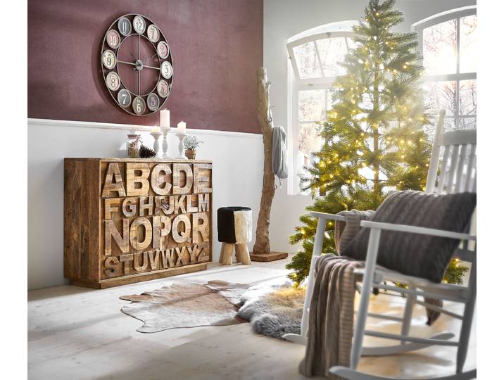 Enfilade massive Kobaz 128 x 91 x 37cm Marron