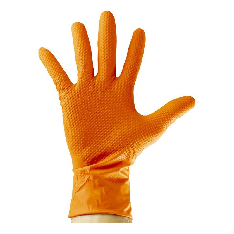 Boîte de 100* gants JBM nitrile orange- M
