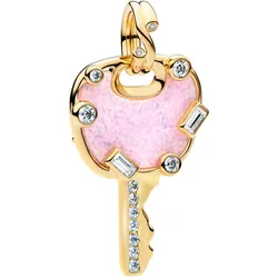 Pandora 764349C01 Charmanhänger Opalisierender Rosa Liebesschlüssel Goldfarben