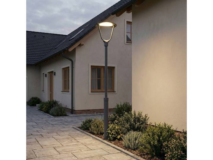 Lucande LED-Außenleuchte Tarasu, grau, 250 cm, Alu, IP65 Tarasu, alu / grau / zink, Aluminium, Modern