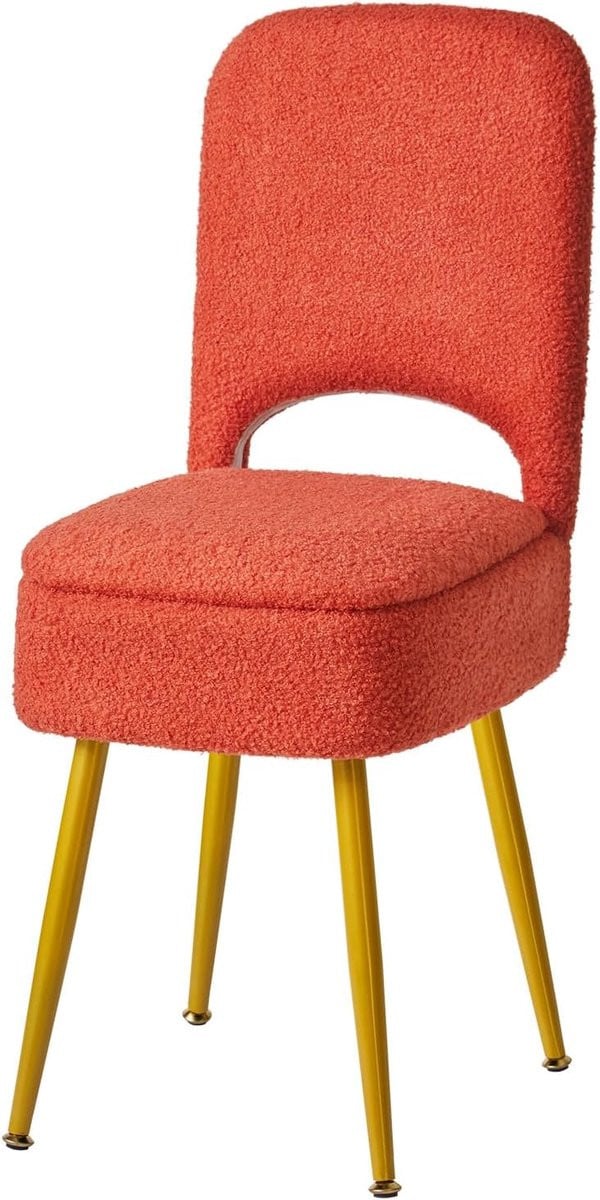 IBUYKE Makeuptafel met inklapbare rugleuning en hocker, Teddy Velvet, Vierkant