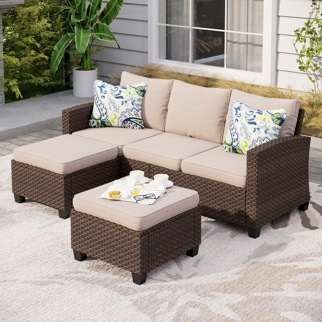 Ebern Designs Mubariz 5 - Person Seating Group with Cushions Beige 5