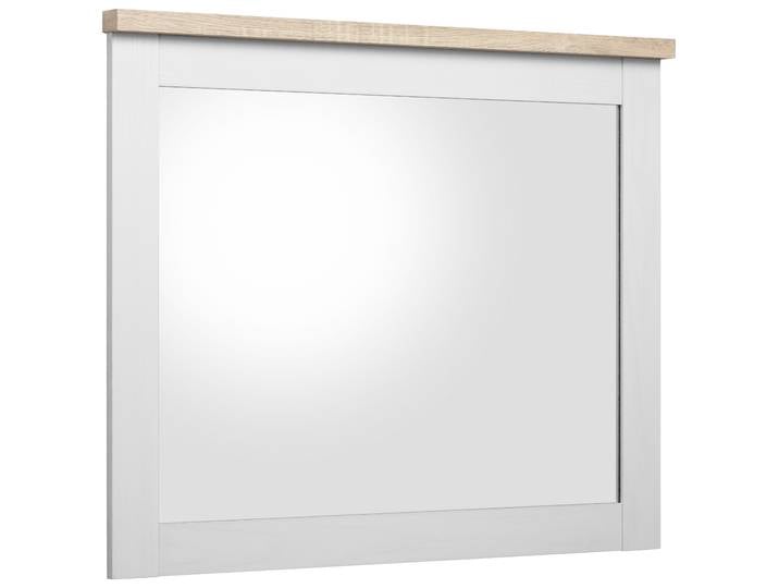 Spiegel GOODPRODUCT Heide , weiss (weiß, eichefarben), B:80cm H:65cm T:4cm, Glas, Spiegel, Spiegel