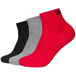 3er Pack Camp David Action-Mesh Baumwolle Quarter Socken Herren 3115 - tomato puree 39-42