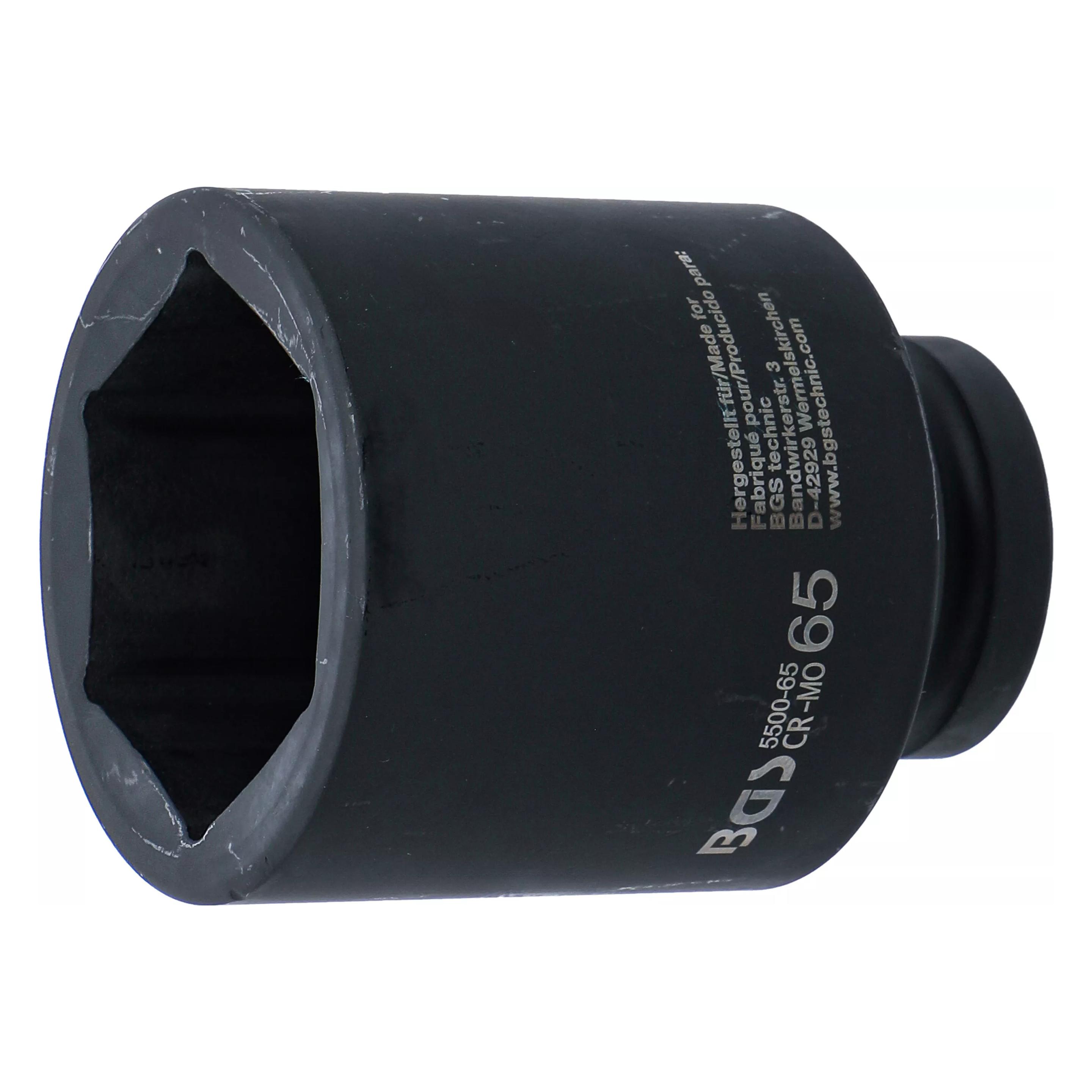 BGS Kraft-Steckschlüssel-Einsatz Sechskant, tief Antrieb Innenvierkant 25 mm (1") SW 65 mm (65 mm) (5500-65)