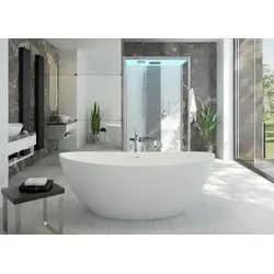 Badewanne Namur freistehend von Hoesch, Serie Namur, Material Solique, Weiß, Maße 1500x700 mm