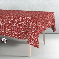Exma, Tischdecke, Tischdeckenrolle Gummi Rot Weihnachten 140 Cm X 25 M