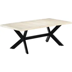 Helloshop26 - Wohnzimmertisch Esstisch Design weiß 200 cm massives Mangobaumholz