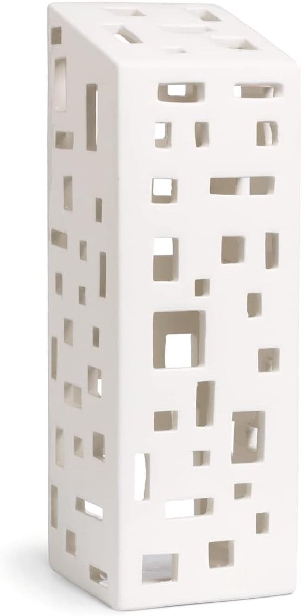 Wit Keramiek Theelicht Huisje Hoog Model voor Decoratie