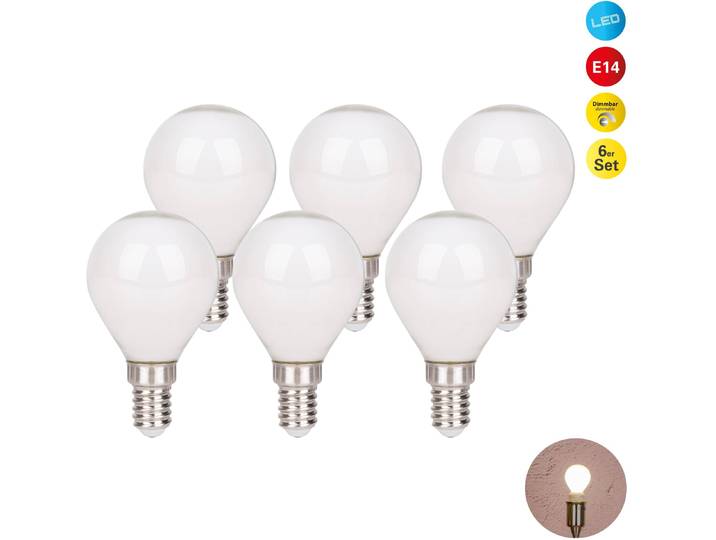 NÄVE LED-Leuchtmittel Daffy , Energieeffizienz: F, weiß, Ø:4,5cm, Leuchtmittel, 6er Set, LED-Leuchtmittel