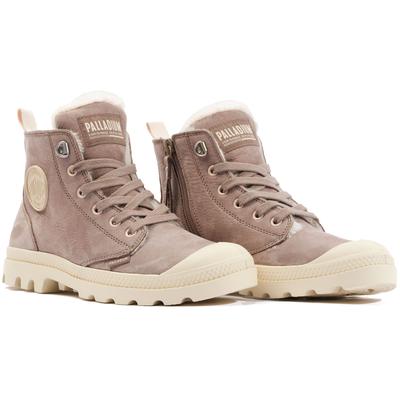 Winterboots PALLADIUM "PAMPA HI ZIP WL", Damen, Gr. 40, wärmend, braun, Leder, Schuhe Winterboots, Winterschuhe, Schnürboots, Winterstiefel, Snowboots, gefüttert