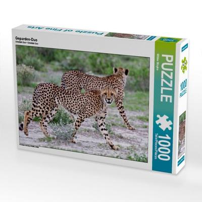 CALVENDO Puzzle Geparden-Duo | 1000 Teile Lege-Größe 64x48cm Foto-Puzzle für glückliche Stunden