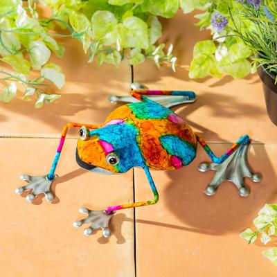 Evergreen "Metal Gradient Frog Garden Statue, 5""H"