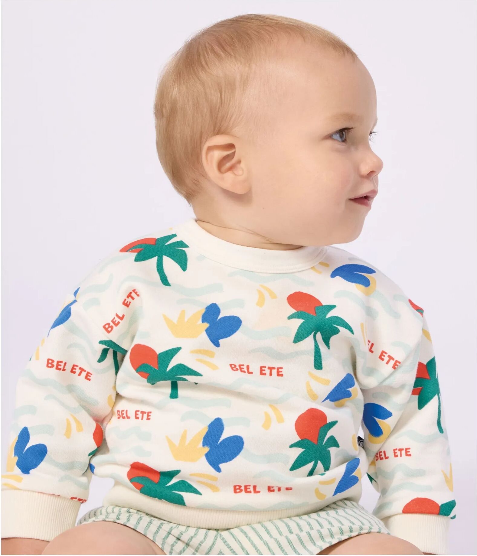Petit Bateau Sweat Bel Eté Ecru 6 mois