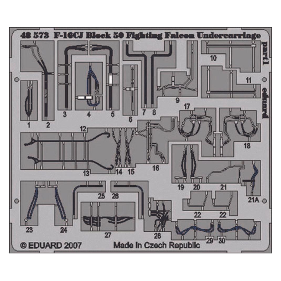 Eduard F-16CJ Block 50 Fighting Falcon undercarriage für Tamiya Bausatz (49390)