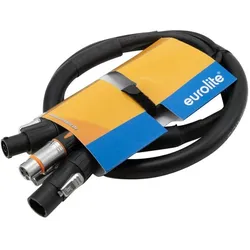 Eurolite Kombikabel DT-2 DMX IP T-Con/3 Pin XLR 5m (5 m), Audiokabel