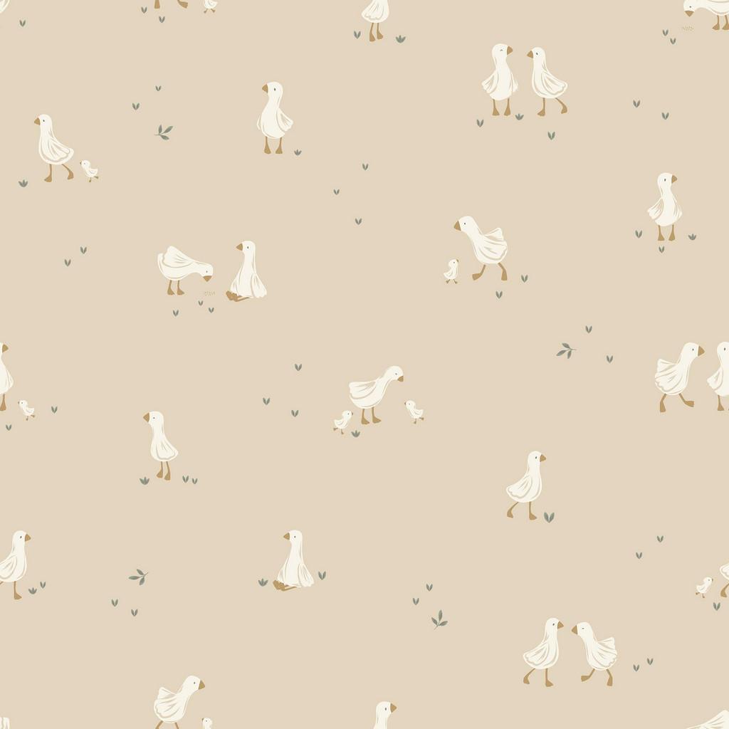 Little Dutch Vliestapete, Beige, Weiß, Papier, Kunststoff, Tiere, Baum/Pflanze/Natur, Rechteckig, 53x1 cm, FSC Mix, Tapeten & Wandverkleidungen