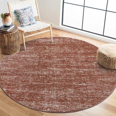 Teppich SANAT "Oslo, auch als Läufer und in Rund", braun (terra), H:10mm Ø:200cm, Kunstfaser, Teppiche, Teppich, meliert robuster Kurzflor, Wohnzimmer, Schlafzimmer, auch als Läufer