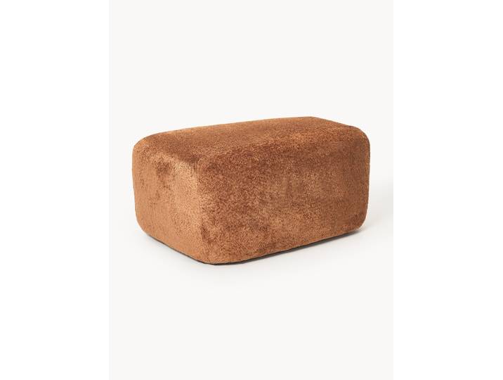 Grand pouf en peluche-bouclette Wolke