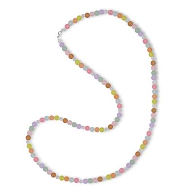Lange Kette STEUER "Modekette bunt pastell aus Perlen", bunt, Halsketten, Damen, 86,5cm, Metall, L: 86,5 B: 7,8mm, matt, B:7,8mm