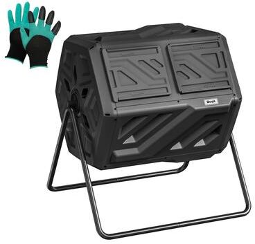 Werph 43 Gallon Dual Chamber Compost Tumbler Bin