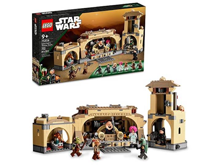 LEGO Star Wars Boba Fett’s Throne Room 75326 Building Kit for Kids Aged 9 and Up, Featuring a Buildable Palace Model and 7 Star Wars: The Book of Boba Fett Characters (732 Pieces)