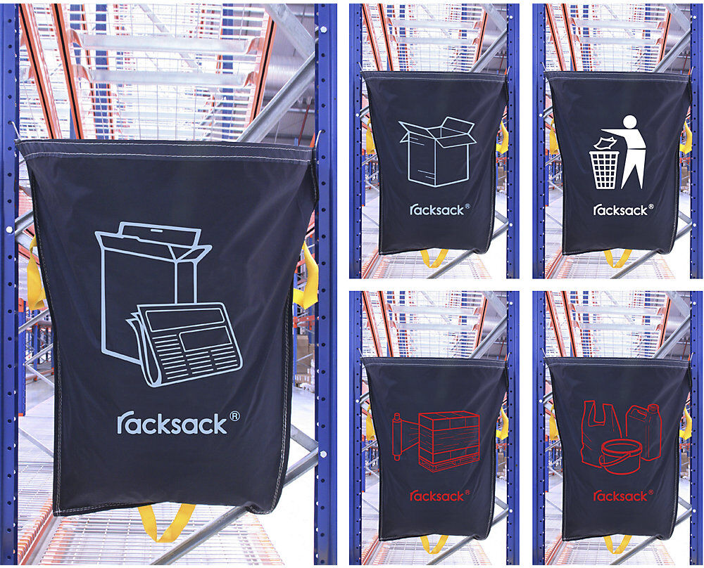 kaiserkraft Racksack®, Volumen 160 l, blau, Motiv Folie