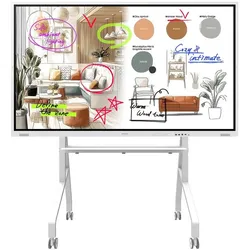 Samsung Flip WM75FX Flipchart 189 cm 75 Zoll inkl. Neomounts FL50-525WH1 MOVE Go Rollwagen