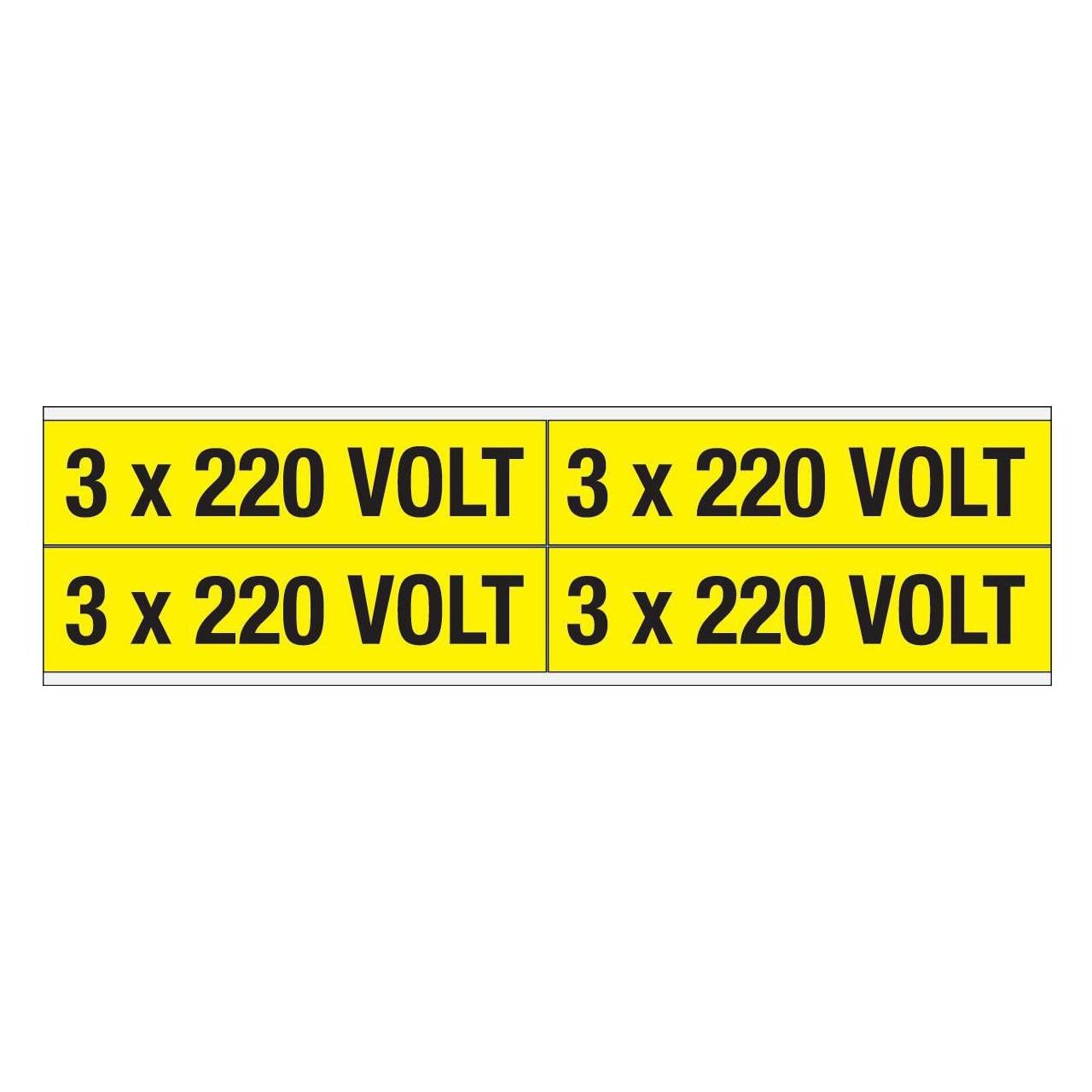 Brady Kennzeichnungen für Leitungen und Stromspannung, 220 Volt (VOLTAGE MARKERS CV 3X220V B)