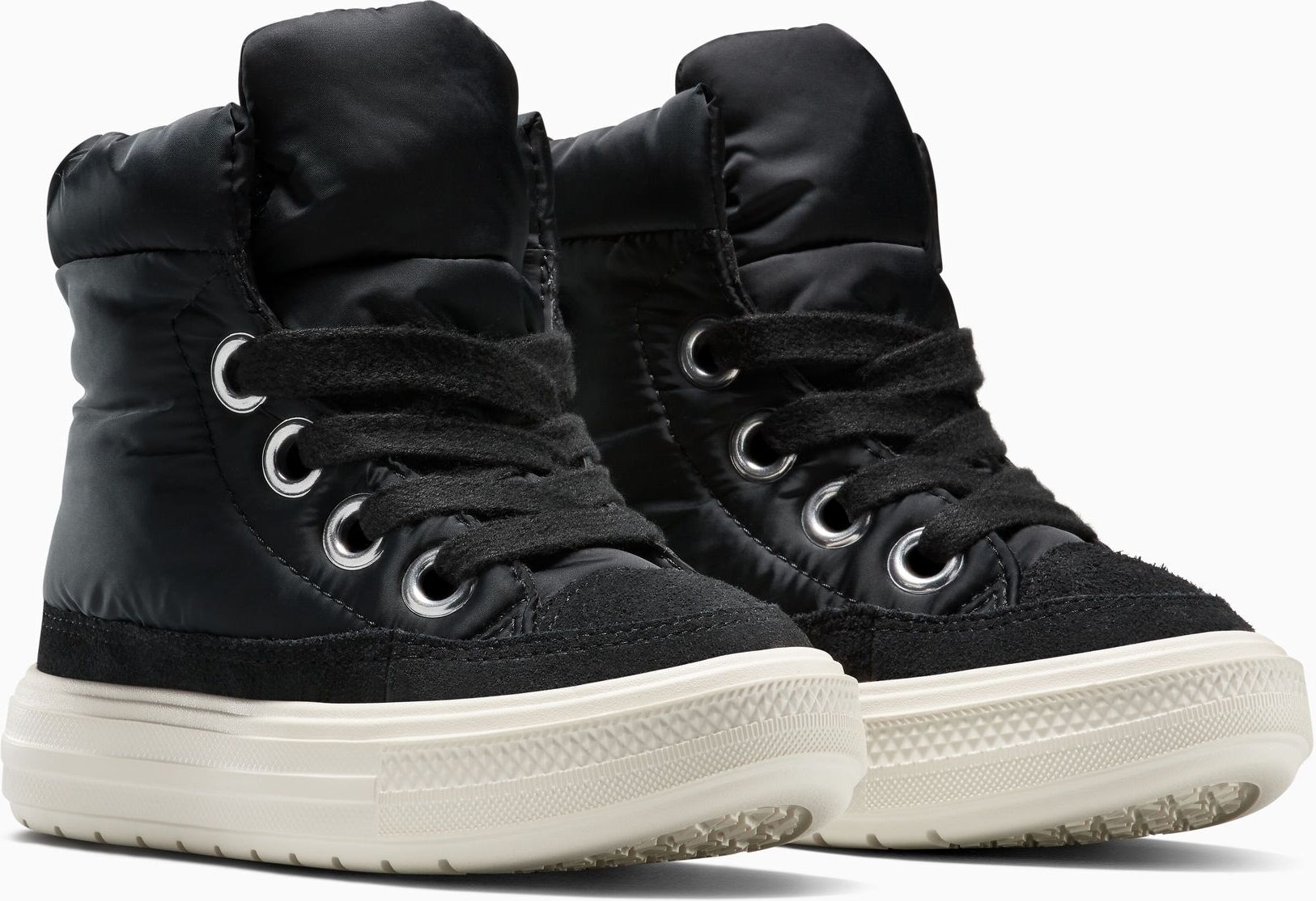 Sneaker CONVERSE "CHUCK TAYLOR ALL STAR ELEMENTS BOOT", Kinder, Gr. 29, schwarz (schwarz, egret, schwarz), Polyester, Schuhe Sneaker
