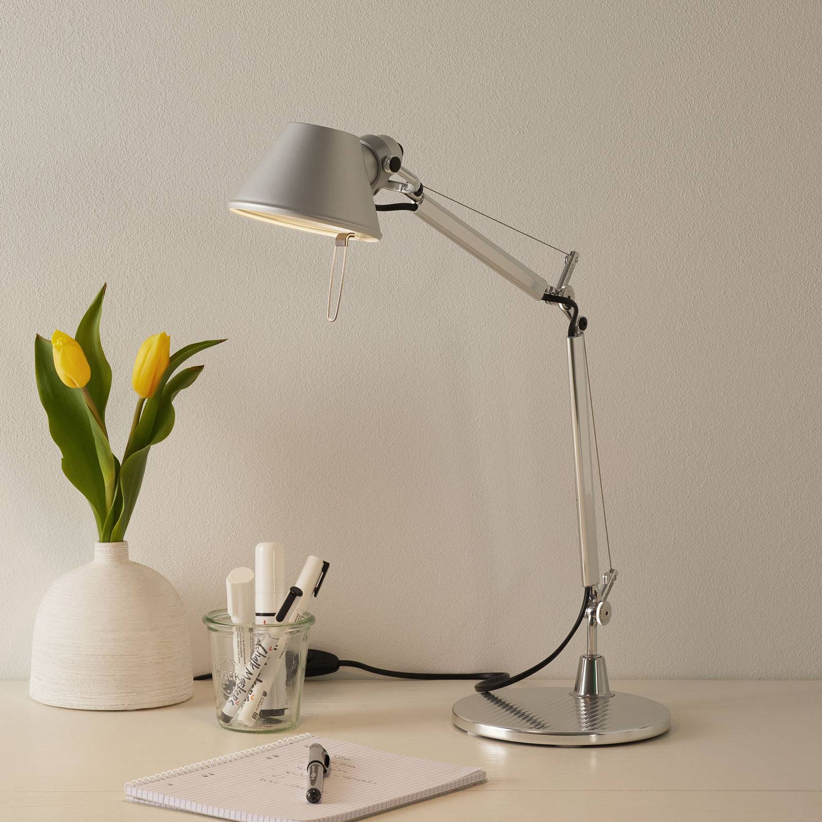 Artemide Desk Lamp Tolomeo Micro, Alu / grey / zinc, Workroom / Office, Aluminium, Design, Table Lamp