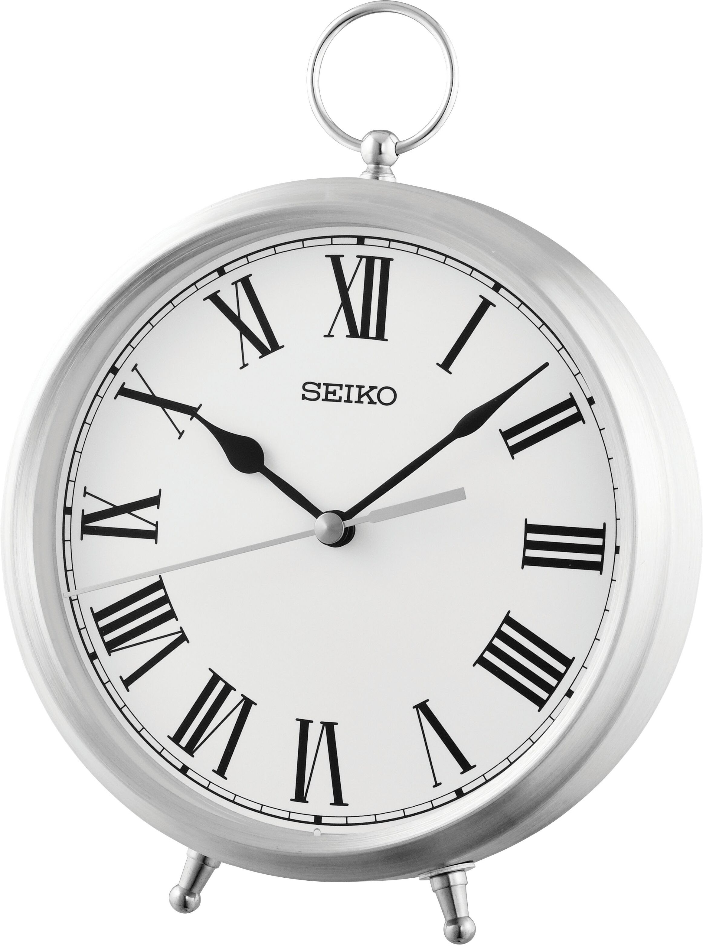 Tischuhr SEIKO, silberfarben, Tischuhren, Quarzuhr, Wohnzimmer, Esszimmer, Arbeitszimmer, Büro