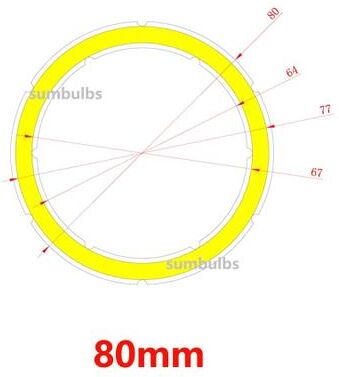 Uplift Essentials Angel Eyes COB LED Ring Light Source For DIY Car Headlights (12V DC) cold White 6500k 80mm 8w