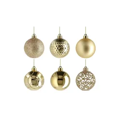 Weihnachtsbaumkugel  37er Set   , gold , Kunststoff,Aluminium Ø: 6