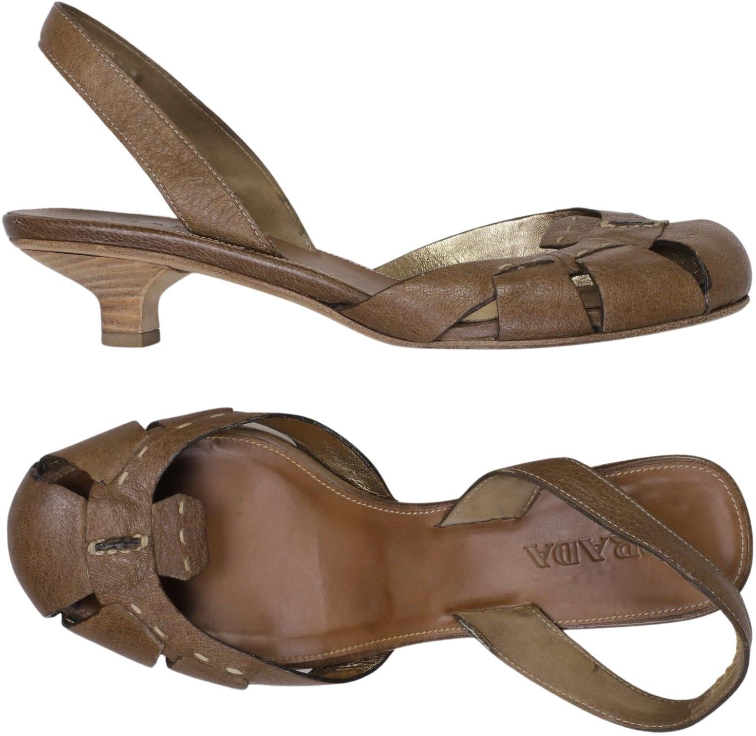 Prada Damen Pumps, Braun, Gr. EU 37, kein / Etikett - Second Hand