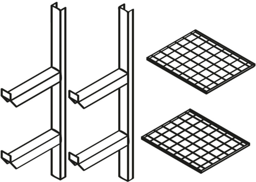 Säbu Gitterrostregal über die halbe Breite (8608)