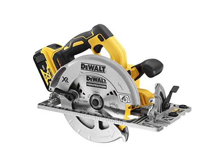DeWalt Scie circulaire XR 18V 5Ah Li-Ion BL 184mm compatible rail de guidage\, DCS572P2-QW