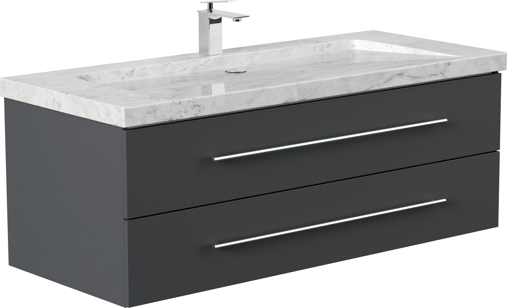 Badmöbel Waschplatz Marmor Carrara White "YAMO 130" grafit
