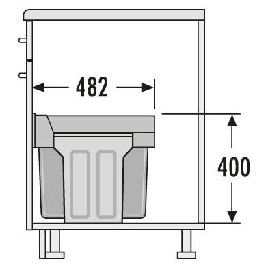 Hailo Einbauabfallsammler, Terzett, 3666841,KB 300, 30l, KF, hellgrau (30 l) (228802)
