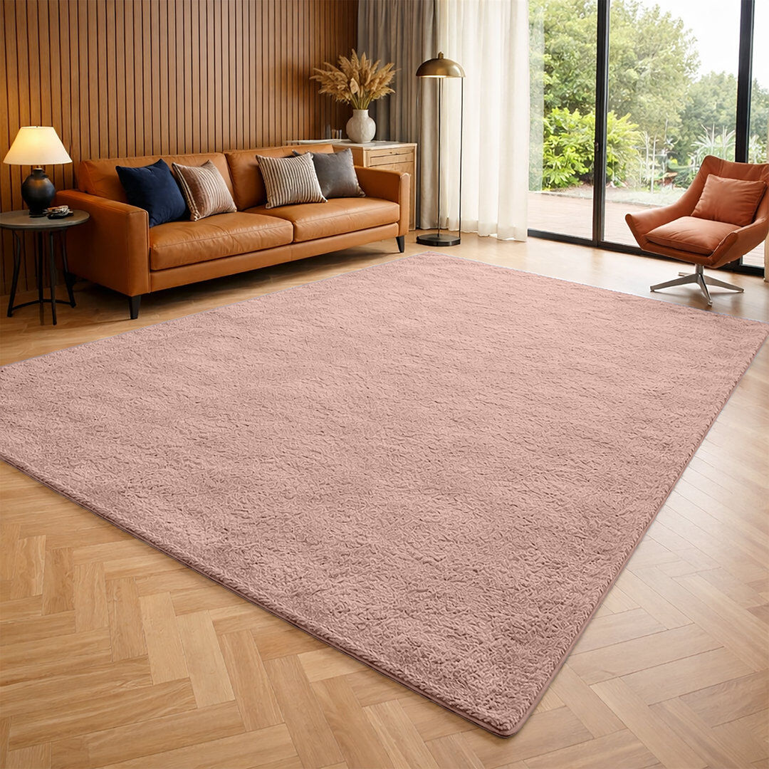 Marlow Home Co. Luxury Pashmina Area Rug – Soft Traditional Living Room & Bedroom Carpet – Elegant Home Floor Rug Light Pink 200x290