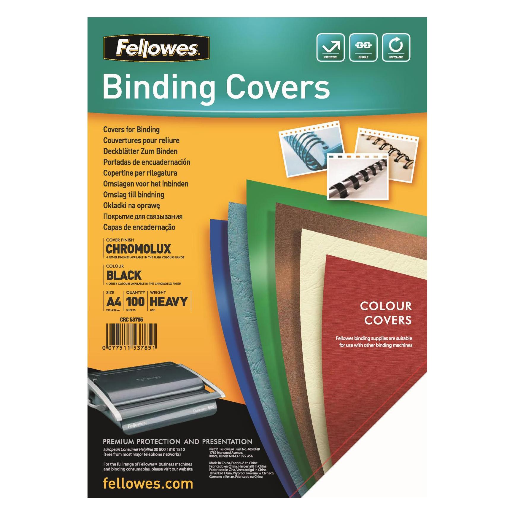 Fellowes Chromolux Deckblatt, glänzend, schwarz (5378504)