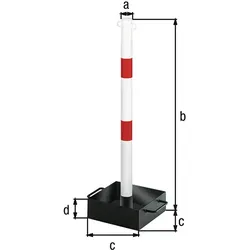 Alberts® Absperrketteständer Outside weiß,2 rote Ringe,transportabel Pf.⌀60 mm 783242