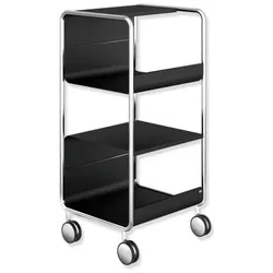Hewi Beistellwagen 950.74.00060JK Gestell chrom, Ablage schwarz tiefmatt