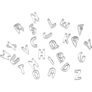 Westmark Ausstechformen 35362260, Set, Buchstaben, aus Edelstahl, verschiedene Formen, 26-teilig
