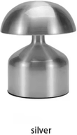 Inspire Curations Rechargeable Metal Dumbbell Table Lamp Modern LED Bedside Atmosphere Light type B silver