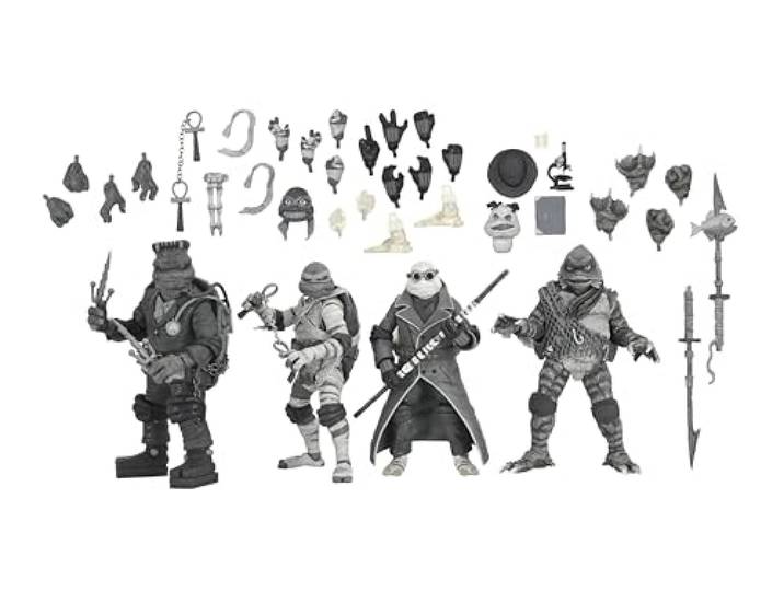 Universal Monsters x Teenage Mutant Ninja Turtles Action Figures 4-Pack Turtles Black & White 18 cm